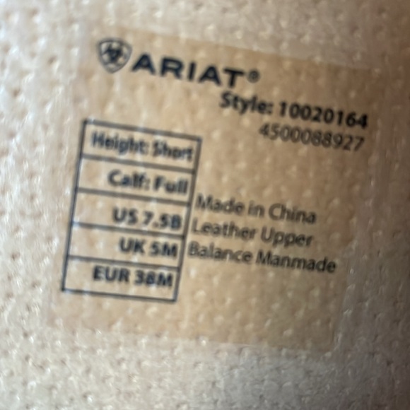 Ariat Heritage Contour II Field Zip Tall Riding Boot Calf:Full Size 7.5 - Picture 7 of 7
